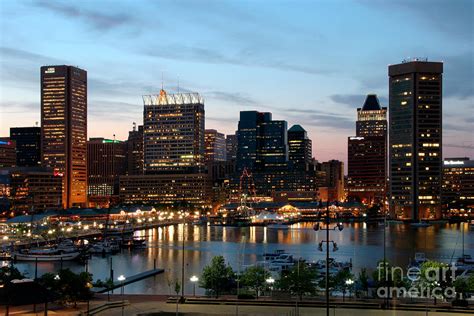 Baltimore Skyline at night Photograph by Bill Cobb | Fine Art America