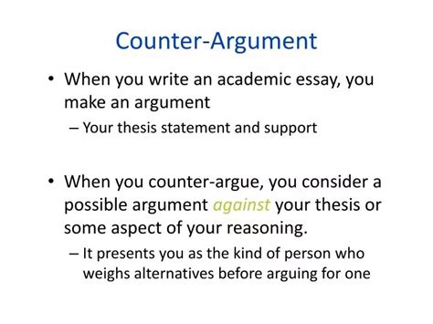 PPT - Counter-Argument PowerPoint Presentation, free download - ID:2253515