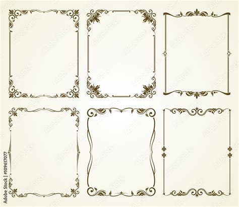 Vector vintage calligraphic frames set. Vintage frame, calligraphic ...