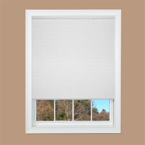 White Cordless 1 in. Vinyl Mini Blind - 35 in. W x 72 in. L-201504014 - The Home Depot