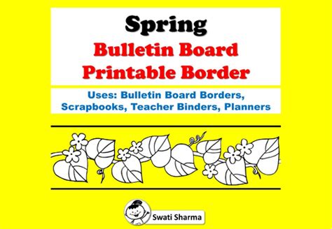 Spring Bulletin Board Printable Borders for Coloring | Teaching Resources