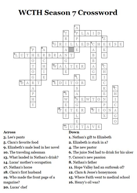 Crossword Answers