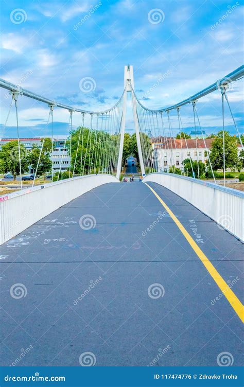 Hanging Bridge in Osijek, Slavonia Region Editorial Photo - Image of ...