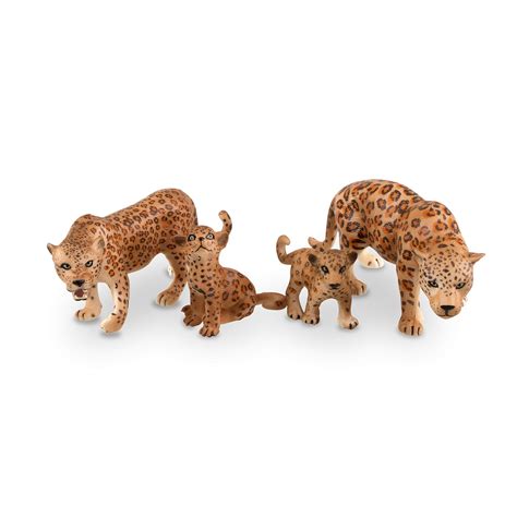 Buy Toymany 4PCS Realistic Leopards Figurines with Leopard Cub, 2-5" Plastic Jungle Animals ...