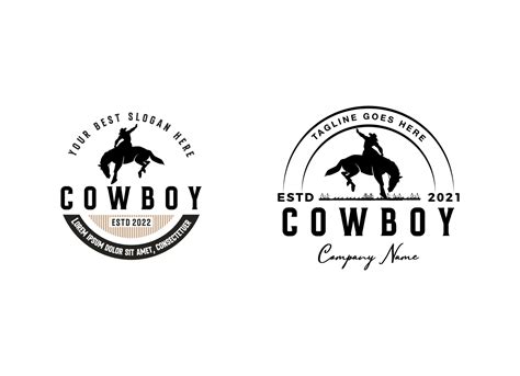 Vintage Cowboy Logo Design 22089589 Vector Art at Vecteezy