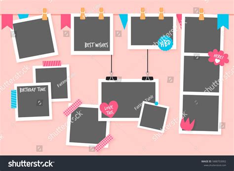 Birthday Collage Frames Collection Design Stock Illustration 1888703902 ...