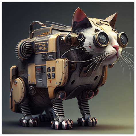 Robot Cat Aluminum Wall Art Futuristic Cat Decor Cat Lover Gift Metal Wall Hanging Sci-fi Decor ...