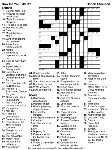 Printable Crossword Puzzles Medium With Answers - Printable Crossword ...