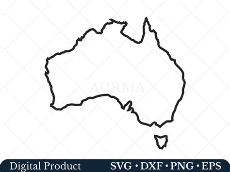 Australia SVG Outline Map SVG Cut File Svg Files for Cricut - Etsy