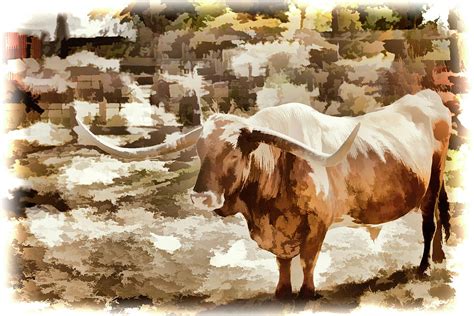 Texas Longhorn Cattle 5314.07 Painting by M K Miller | Pixels