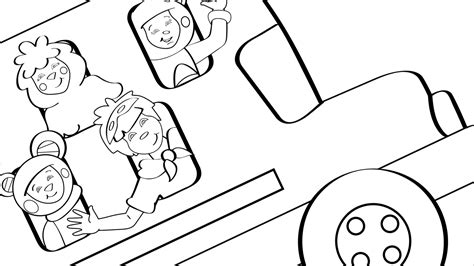 The Wheels on the Bus - Coloring Page - Mother Goose Club