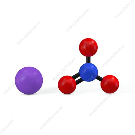 Sodium nitrate molecule, illustration - Stock Image - F030/9470 - Science Photo Library