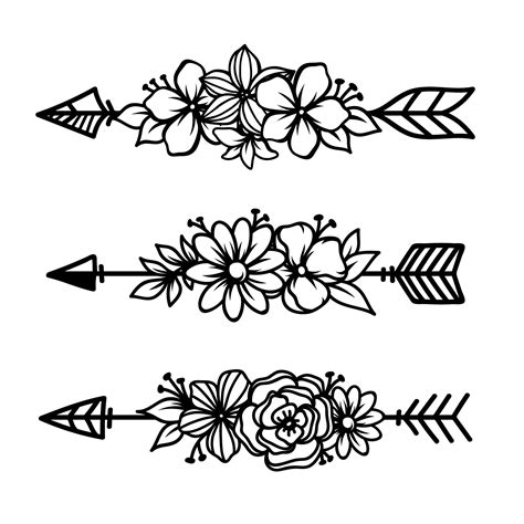 Floral arrow svg, floral arrow clipart, floral arrow png, fl - Inspire ...