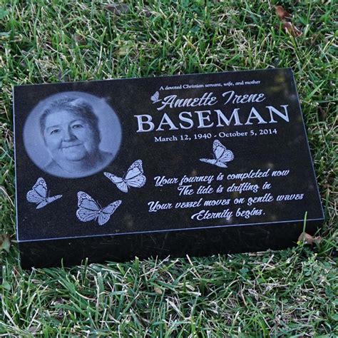 Custom Engraved Granite Memorial Headstone Marker - Headstones, Grave Markers