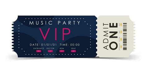 Sample ticket for a musical concert. Ticket design template. Vector ...