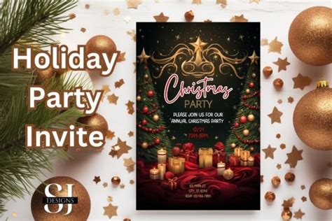 Holiday Party Invitation Template Graphic by Sunny Jar Designs ...