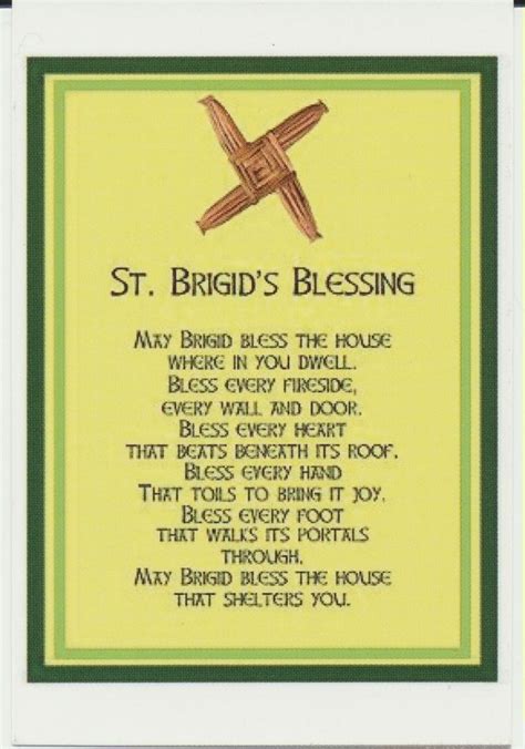 Saint Brigid House Blessing Holy Card 2 1/2" by 3 3/4" | Brigid, Holy ...