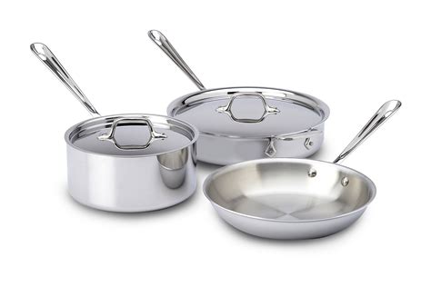 All-Clad Tri-Ply Stainless Steel 5pc Cookware Set 401599