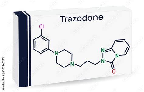 Trazodone molecule. It is antidepressant, used to treat major ...