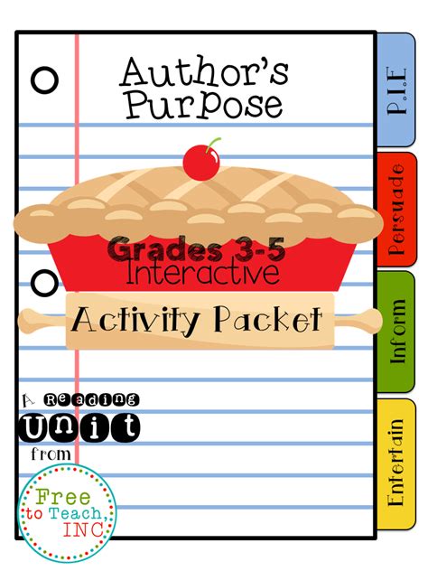 Author's Purpose PIE {Interactive Foldables & Worksheets} | Authors purpose, Authors purpose pie ...