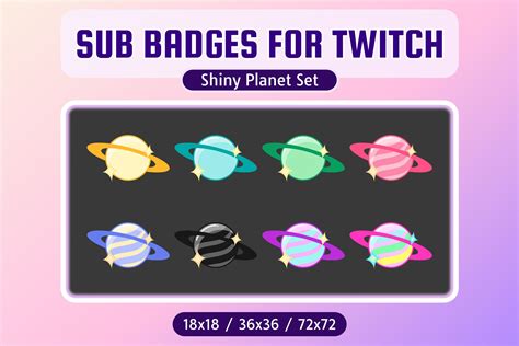 Twitch Sub Badges Shiny Planet Bit Badges Streamer | Etsy | Twitch, Badge, Custom badges