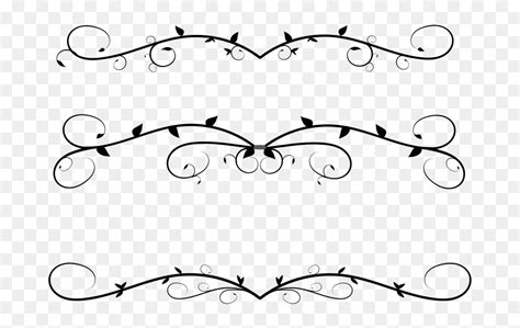 Heart Flourish Clipart Image Royalty Free Library Line - Clip Art Banner Line, HD Png Download - vhv