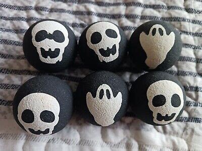 Vintage Halloween Skull And Ghost Black Rubber Super Bounce Balls (6 ...