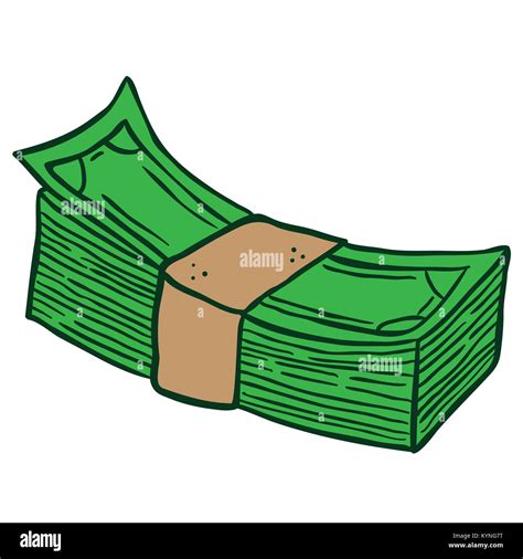 stack of money cartoon illustration isolated on white Stock Photo - Alamy