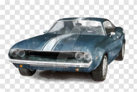 Classic Car Art Painting Muscle - Hood - Cars Transparent PNG