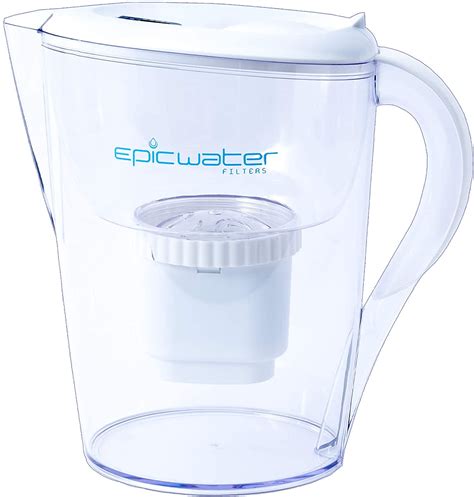 Epic Pure Water Filter Pitcher | 3.5L | 150 Gallon Filter | 100% BPA-Free | Removes Fluoride ...