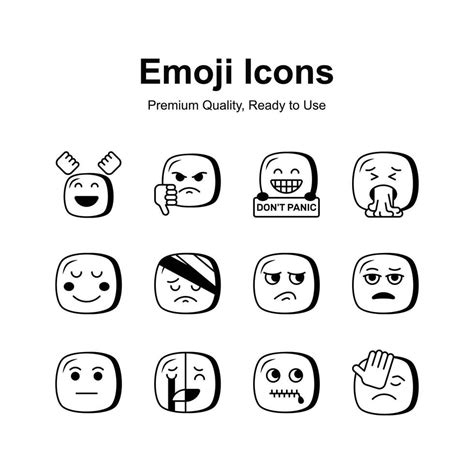 Cute emoji expressions, emoticons icons set 44265714 Vector Art at Vecteezy