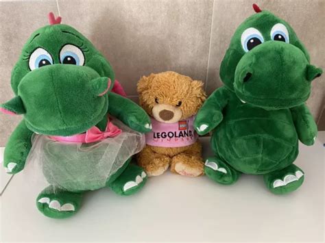 LEGO LEGOLAND OLIVIA & Ollie green dragon & Brown Bear Windsor plush ...