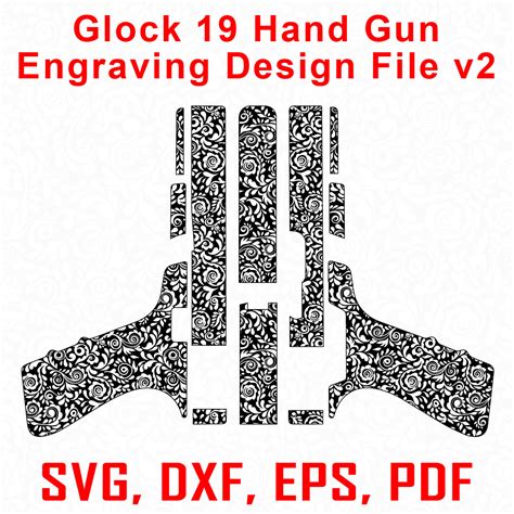 ArtStation - Glock 19 Hand Gun Design Template v2 Vector SVG, Dxf, Pdf, Eps, File for cnc router ...