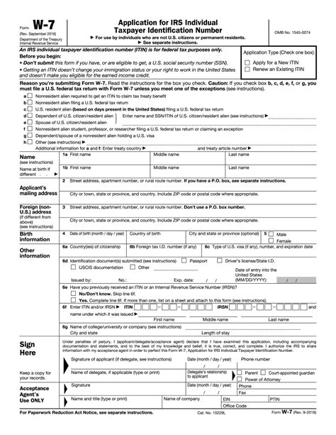 IRS Form W-7 2016 - 2019 - Fill out and Edit Online PDF Template