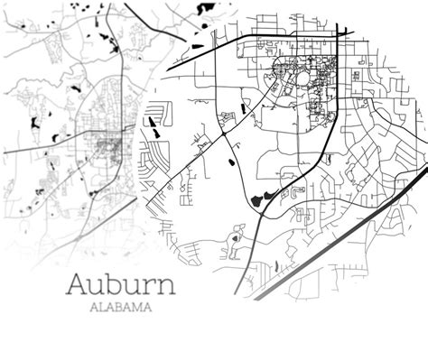 Auburn Map INSTANT DOWNLOAD Auburn Alabama City Map Printable | Etsy