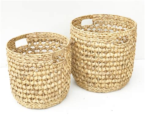 Pair of Water Hyacinth Baskets - Hưng Phúc