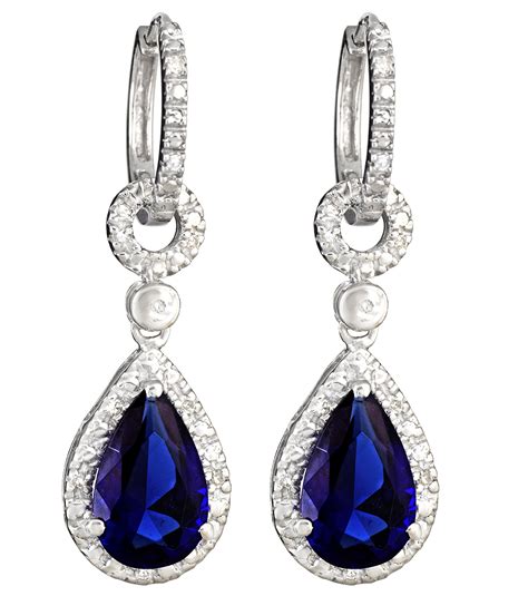 Download Blue Diamond Earrings PNG Image for Free