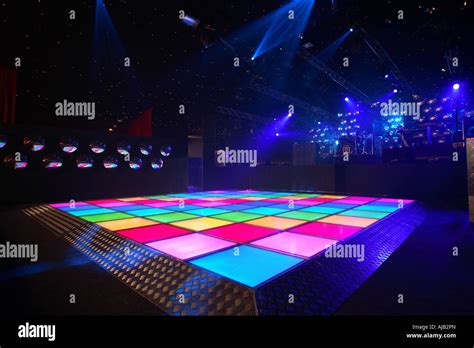 nightclub dance floor with disc style illuminated floor, empty and Stock Photo: 14680556 - Alamy