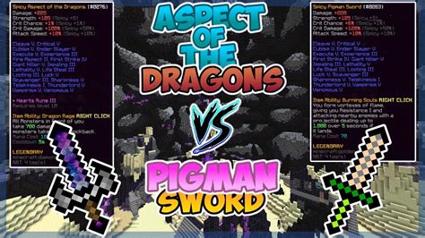 Aspect of the Dragons VS Pigman Sword! -- Hypixel Skyblock - YouTube