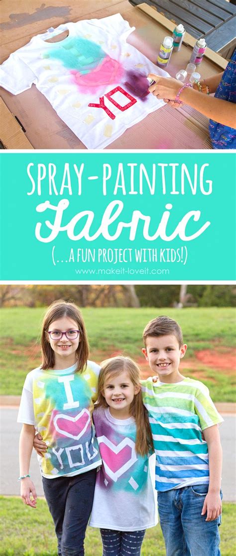 Spray Painting Fabric (…a fun project with KIDS!!!) | Fabric spray paint, Fabric paint shirt ...