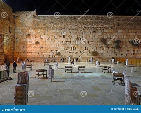 Western Wall by Night, Jerusalem, Israel Editorial Stock Image - Image ...