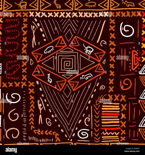 African art pattern - aboriginal style seamless background. Vector illustration Stock Vector ...