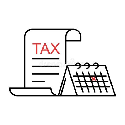 Concept of Tax Payment. Outline Thin Line Flat Illustration. Isolated ...