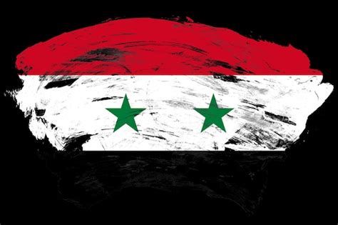 Premium Photo | Syria flag on distressed black stroke brush background