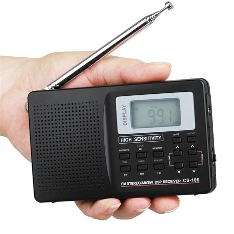 Portable Digital World Full Band Radio Receiver AM/FM/SW/MW/LW Radio Alarm Clock - Walmart.com ...