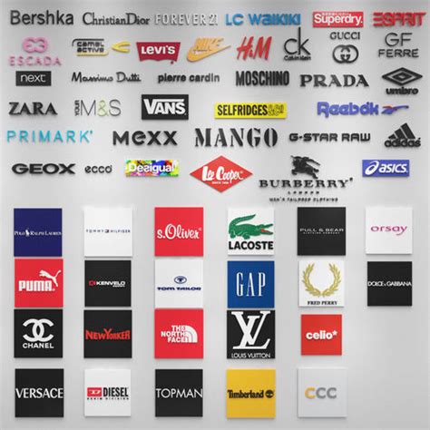 58 Fashion Brands 3D Logos 3D model | CGTrader