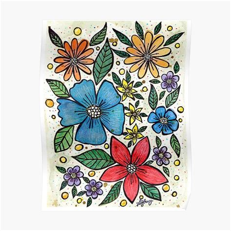 "Flying Florals" Poster for Sale by JackAndJillArt | Redbubble