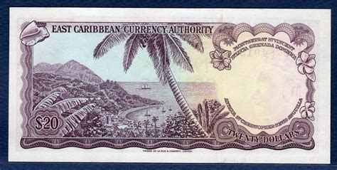 East Caribbean Currency 20 Dollars banknote, Queen Elizabeth.|World ...