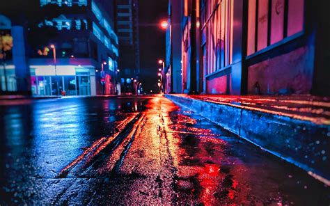 🔥 Download Wallpaper Street Night Wet Neon City by @ericj47 | 1680x1050 Hd Wallpapers, 1680x1050 ...