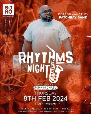 Rhythms Night Tickets, Thu, 08 Feb 2024 at 8:00 PM Accra — eGotickets